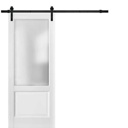 Sartodoors Barn Interior Door, 32" x 80", White LUCIA22BD-B-BEM-32
